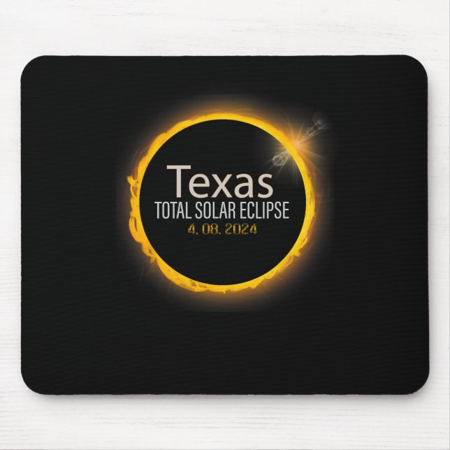 Eclipse 2024 Shirt Total Solar Eclipse Staat Texas Mousepad (Vorne)