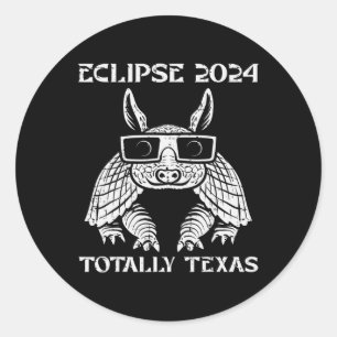 Eclipse 2024 Totality Texas Armadillo Men Women Ki Runder Aufkleber