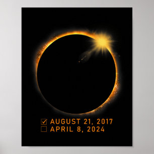 Eclipse Checklist Total Solar Eclipse 8. April 202 Poster