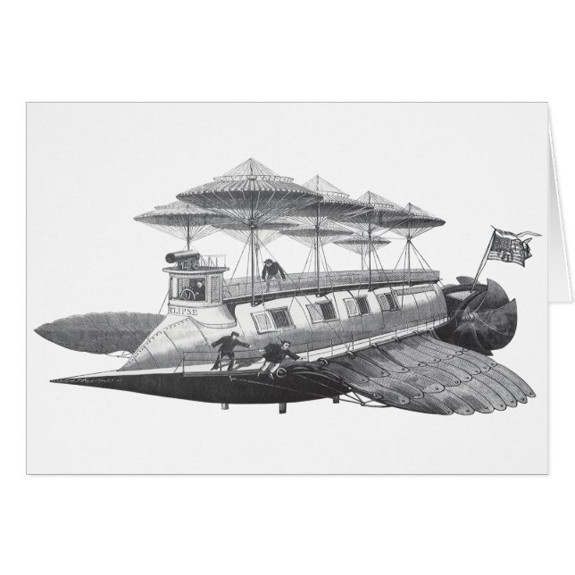 Éclipse de dirigeable de science-fiction Steampunk (Devant horizontal)