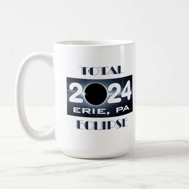 Eclipse Erie PA 2024 Totalweg Kaffeetasse (Links)