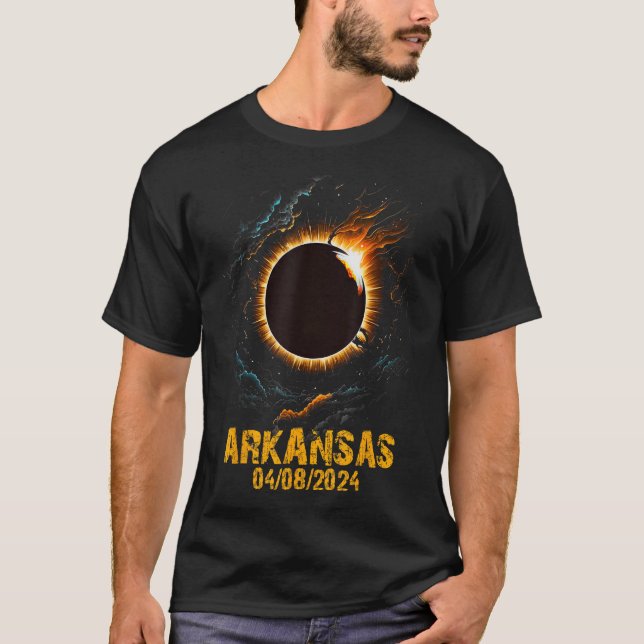 Eclipse Gedenkfeier 8. April 2024 Arkansas U S T-Shirt (Vorderseite)