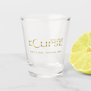 Eclipse goldenes himmlisches Andenken Schnapsglas