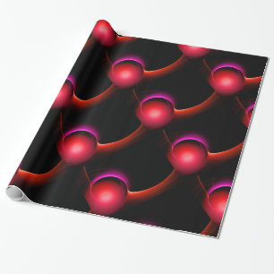 ECLIPSE Lebendes schwarzes Rosa Geschenkpapier
