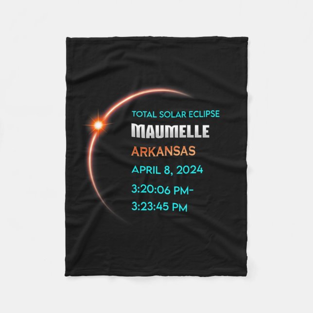Eclipse Maumelle Arkansas Total Solar Eclipse 2024 Fleecedecke (Vorderseite)