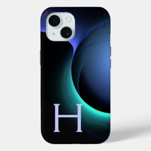 ECLIPSE MONOGRAM Lebendes schwarzes Blau Case-Mate iPhone Hülle