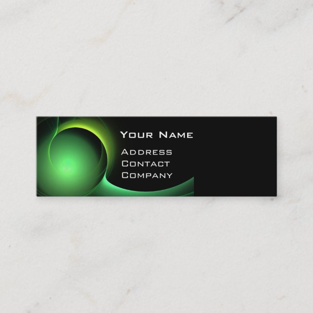 ECLIPSE MONOGRAM Lebendes schwarzes Grün Mini Visitenkarte (Vorderseite)