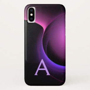 ECLIPSE MONOGRAM Lebhafter schwarzer lila iPhone X Hülle