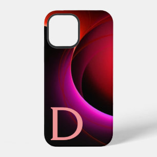 ECLIPSE MONOGRAM Schwarz Rosa Lila rote Wirbel iPhone Hülle
