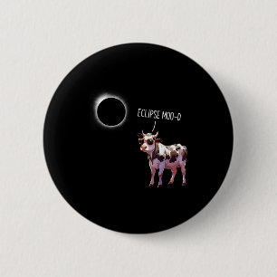 Eclipse Moo-d Lustige Kuh Sonnenfinsternis Farmer Button