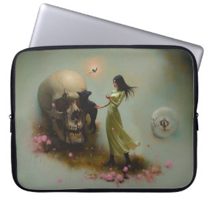 Eclipse Priestess Moon Occult Dark Hexy AI Art Laptopschutzhülle