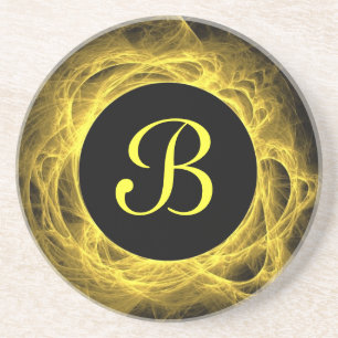 Eclipse Series-1-Yellow-Fraktal-Untersetzer—1 von Getränkeuntersetzer
