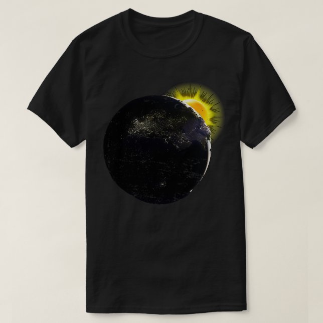 Eclipse Sun Earth Astronomie T-Shirt (Design vorne)