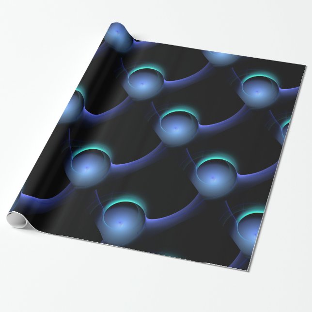 ECLIPSE Vibranly Aquamarin Blue, Türkis, Schwarz Geschenkpapier (Ungerollt)