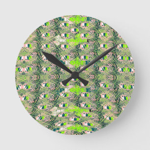 Eco Africa Motif – Afrikanische Kunst inspiriert v Runde Wanduhr