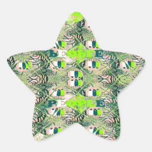 Eco Africa Motif – Afrikanische Kunst inspiriert v Stern-Aufkleber