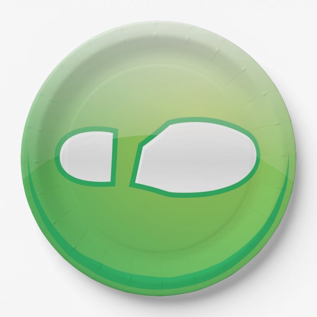 Eco-Friendly Green Footprint Icon Pappteller (Vorderseite)