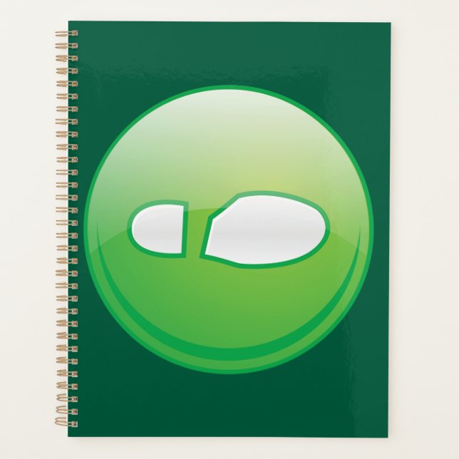 Eco-Friendly Green Footprint Icon Planer (Vorderseite)