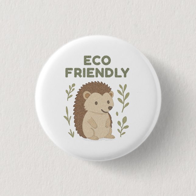 Eco Friendly Hedgehog Button (Vorderseite)
