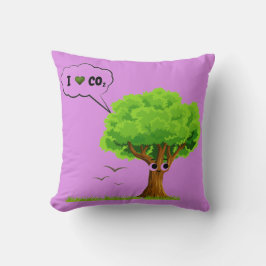 Eco-Friendly ‘I Love CO2’ Illustrated Tree Kissen
