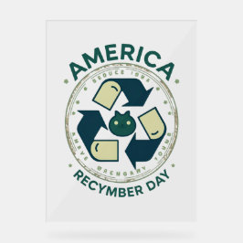 Eco Warrior Recycle Day Shirt Acrylschild