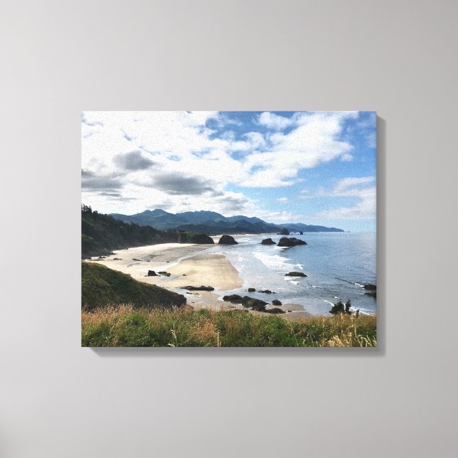 Ecola Staat Beach, OR Leinwanddruck (Vorderseite)