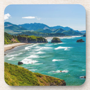 Ecola Staat Park, Oregon. Panorama des Crescent Untersetzer