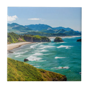 Ecola State Park, Oregon. Panorama von Crescent Fliese