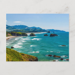 Ecola State Park, Oregon. Panorama von Crescent Postkarte