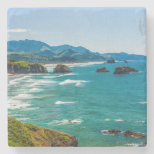 Ecola State Park, Oregon. Panorama von Crescent Steinuntersetzer