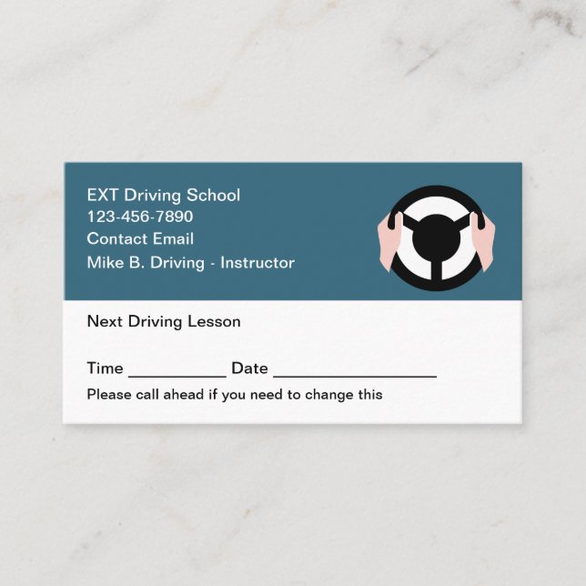 École de conduite Carte de rendez-vous suivante (Devant)