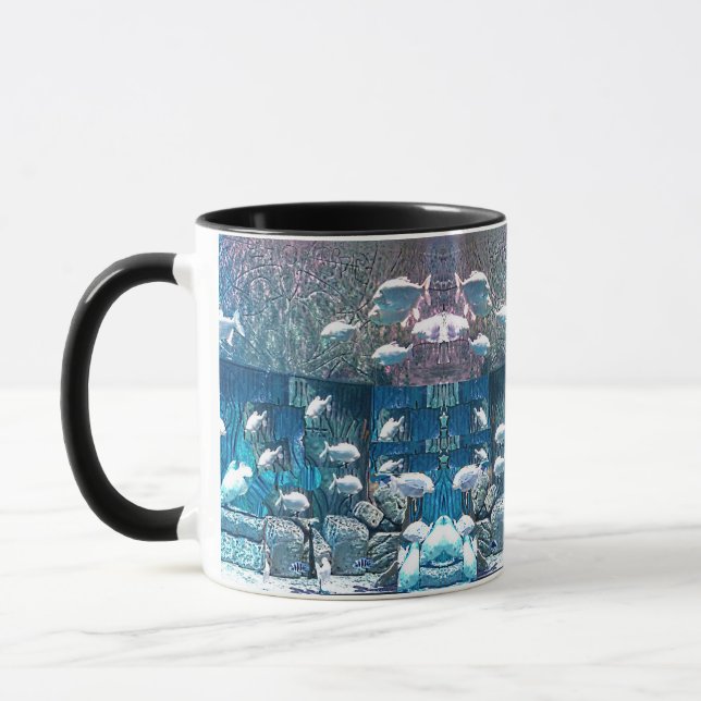 Ecole de Poissons dans Ocean Rocks Mug pour papa (Gauche)