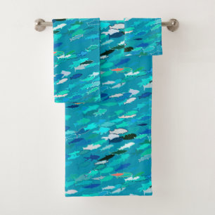 École de Poissons, Turquoise, Bleu et Aqua
