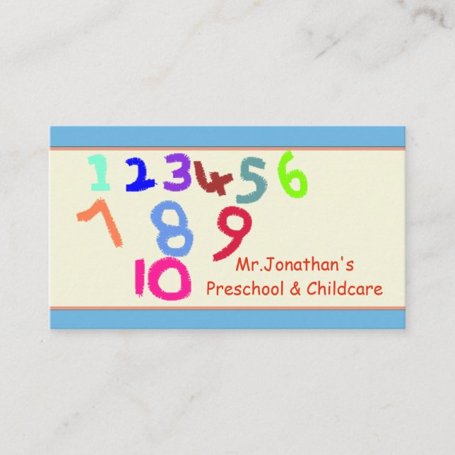 École maternelle et carte de visite de Childcare (Devant)