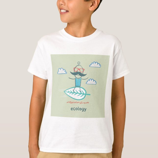 Ecology Surfer Sustainable Life Hipster T-Shirt (Vorderseite)