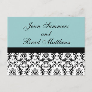 Économies bleues de damassé la carte postale de