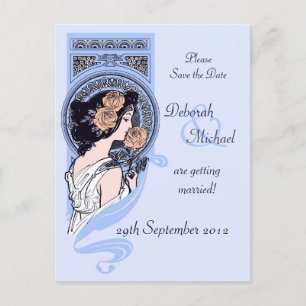 Économies bleues de nouveau d'art la carte postale