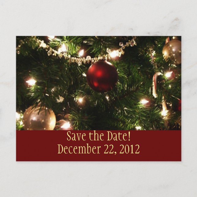 Économies d'arbre de Noël la carte postale de date (Devant)