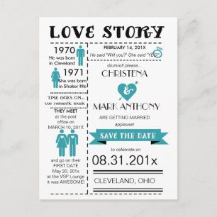 Économies de Love Story la carte postale de date