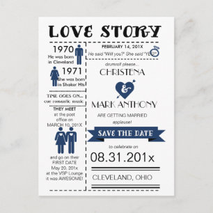 Économies de Love Story la carte postale de date