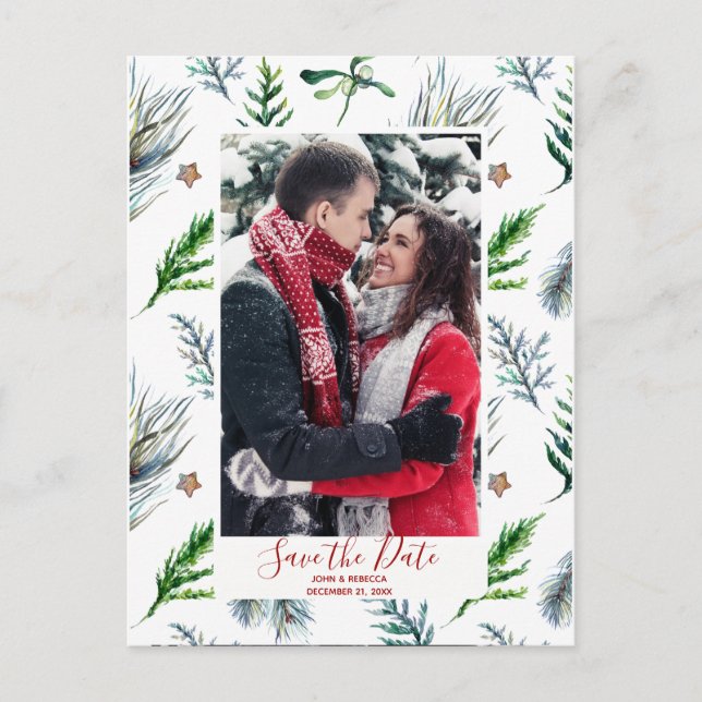 économies de Noël d'hiver la carte postale de date (Devant)