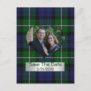 Économies de photo de coeur de plaid la carte
