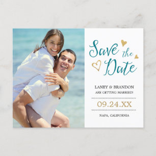 Économies douces d'amour la carte postale/Teal et