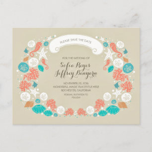 Économies mignonnes de mariage de plage les cartes