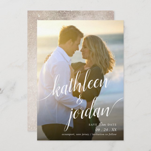 Économies modernes de manuscrit le faire-part de (Devant / Derrière)