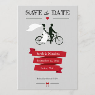 Économies tandem de bicyclette les cartes de date