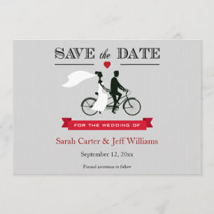 Économies tandem de bicyclette les cartes de date