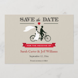 Économies tandem de bicyclette les cartes de date