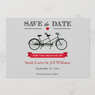 Économies tandem de bicyclette les cartes de date