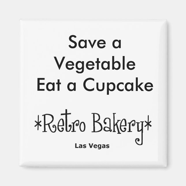 Économisez un légume Mangez un aimant de cupcake (Devant)